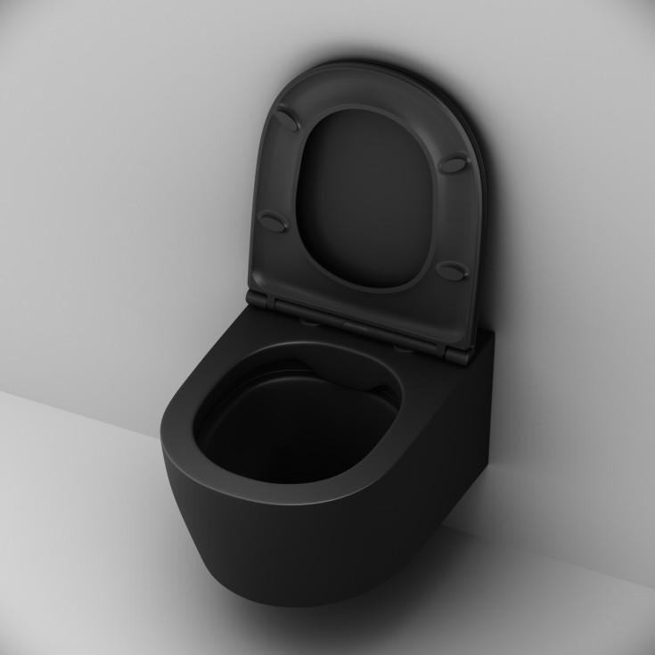 AM.PM X-Joy S FlashClean væghængt toilet, uden skyllekant, mat sort