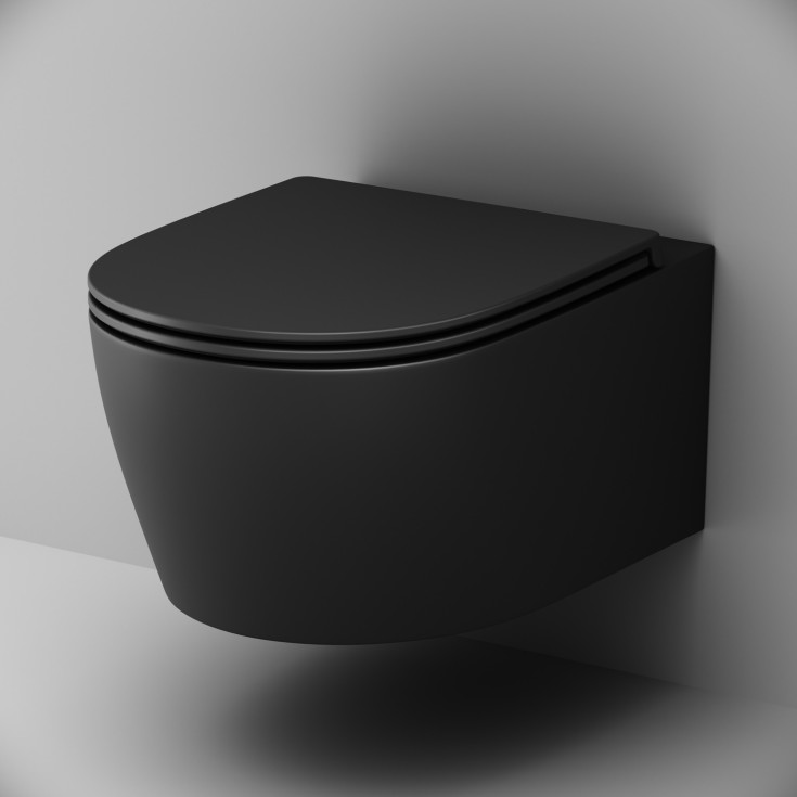 AM.PM X-Joy S FlashClean vägghängd toalett, utan spolkant, matt svart