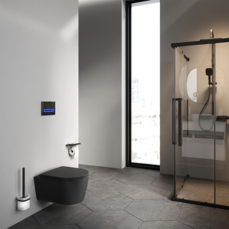 AM.PM Func FlashClean vegghengt toalett, uten spylekant, matt sort