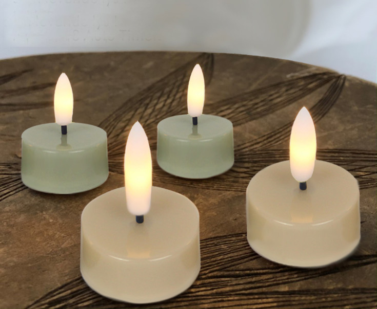 LED FYRFADSLYS, 4-SÆT, i douche farver. IP20. Med Timer