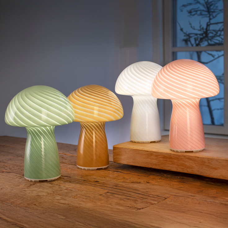 Veli Line Mushroom oppladdningsbar bordlampe, brun