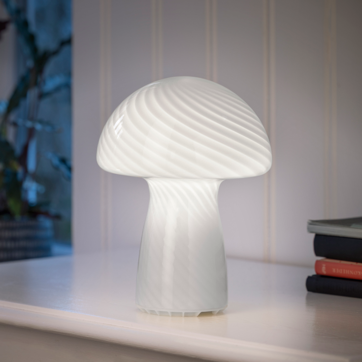 Veli Line Mushroom oppladdningsbar bordlampe, hvit