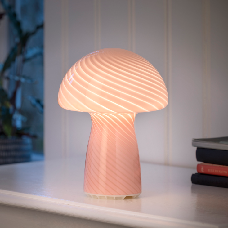 Veli Line Mushroom genopladelig bordlampe, lyserød