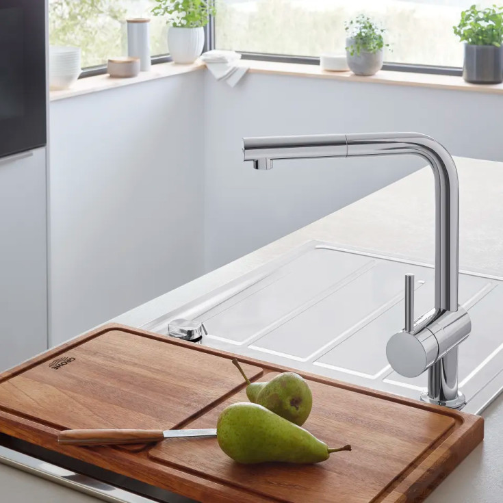 Grohe Minta kjøkkenarmatur, uttrekkbar tut, krom