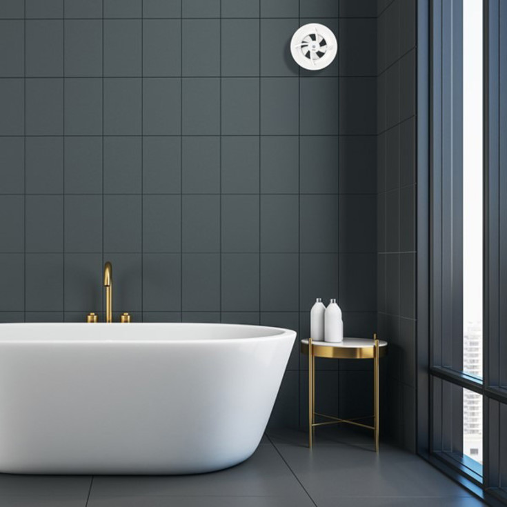 Pax Brisa baderomsvifte, fuktstyring, timer, Ø100 mm, hvit