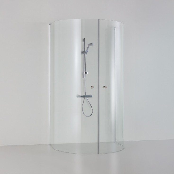 Brasta Ada dusjhjørne, 93x80 cm, klart glass, krom profil