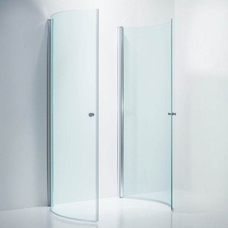 Brasta Ada brusehjørne, 93x80 cm, klart glas, krom profil