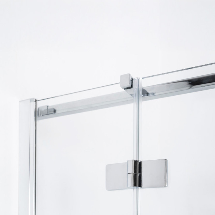 Brasta Nina Plus brusehjørne, 87,9x87,9 cm, højre, klart glas, krom profil