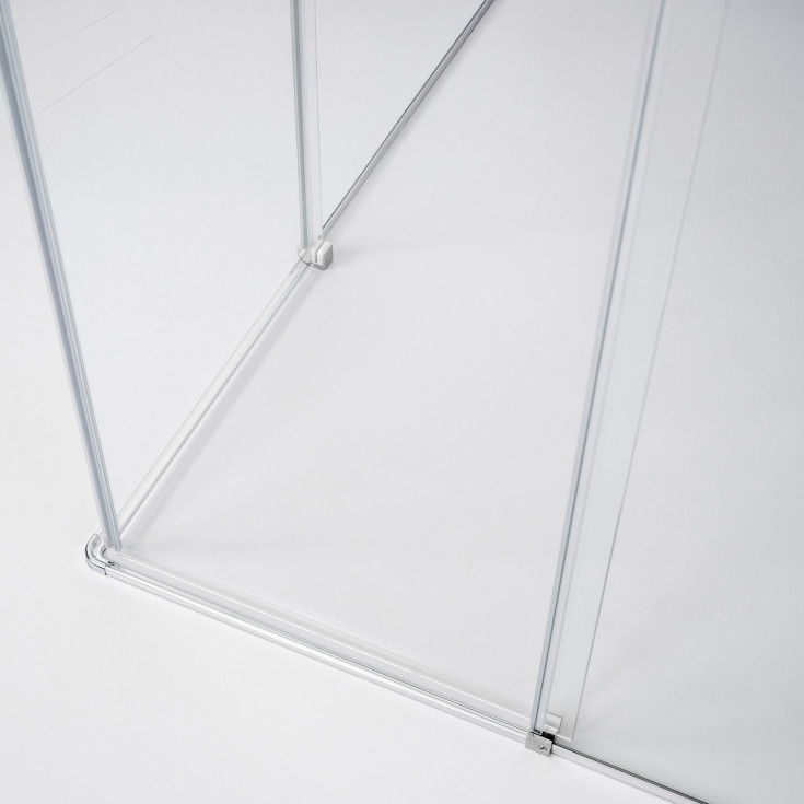 Brasta Vesta hörndusch, 88x88 cm, klart glas, krom profil