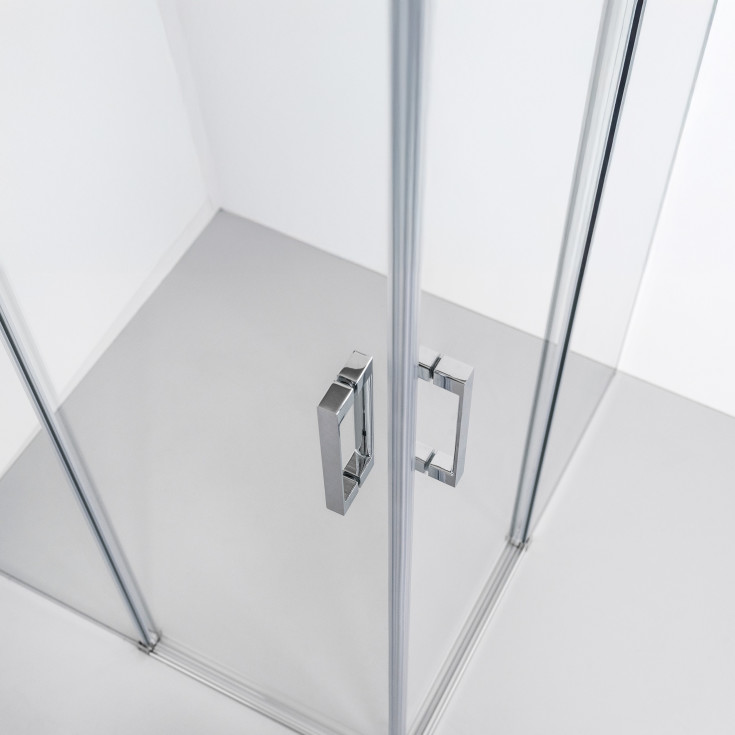 Brasta Vesta hörndusch, 88x88 cm, klart glas, krom profil