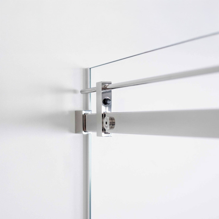 Brasta Vesta hörndusch, 88x88 cm, klart glas, krom profil