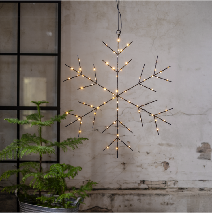 Star Trading Niva snøfnugg med lys, Ø56 cm