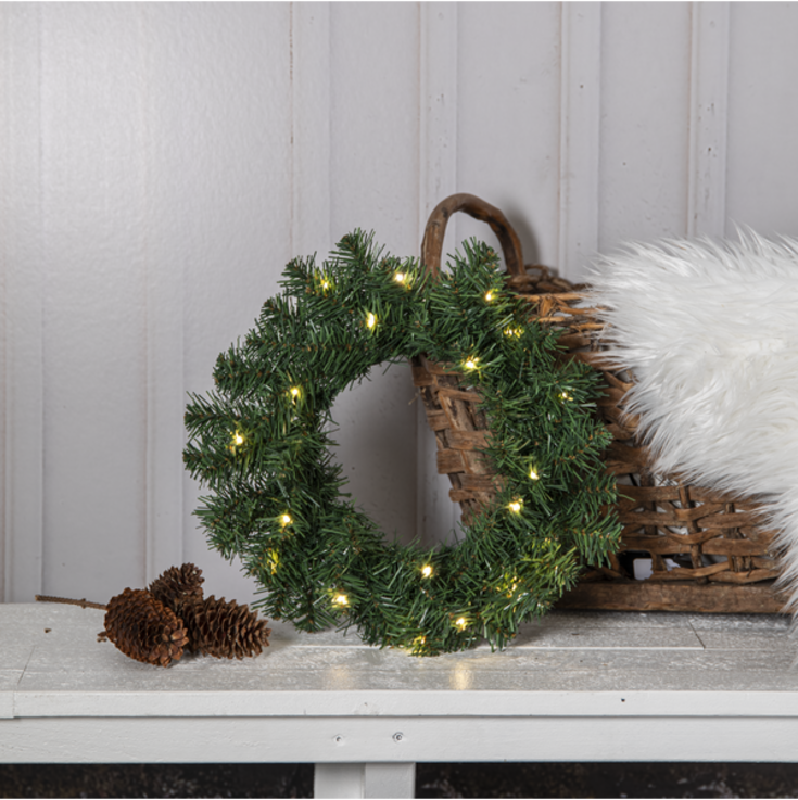 Star Trading Dalbo udendørs julekrans med lys, Ø40 cm