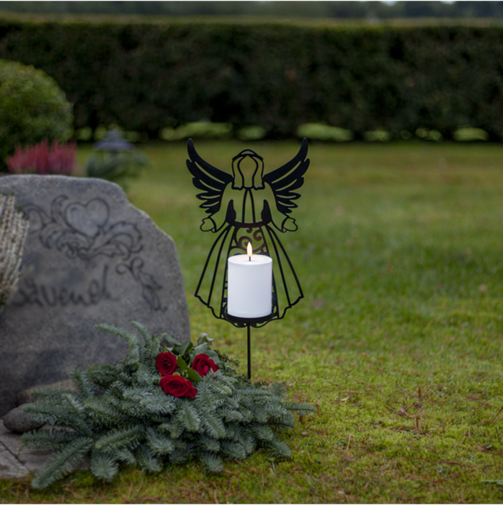 Star Trading engel med blokklys, 48 cm