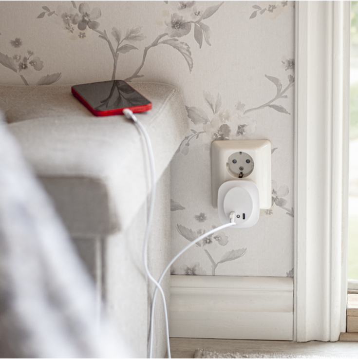 Star Trading nattlampe med sensor & USB A & C