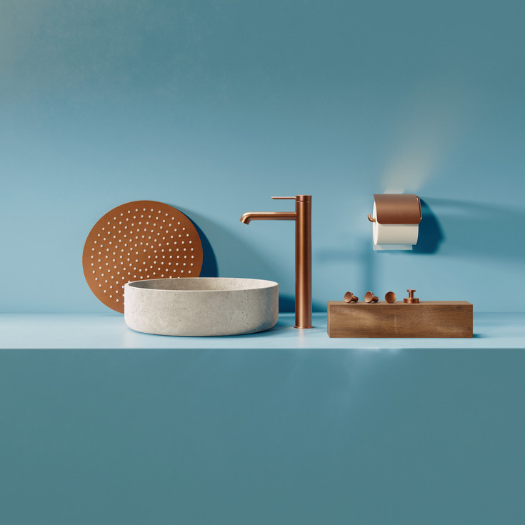 Damixa Zen håndkleknagg, 2 stk, børstet kobber