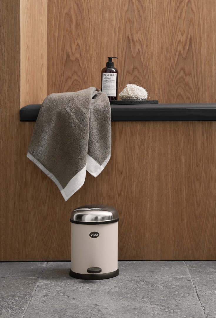 Vipp 12 toiletspand, 3 liter, pedal, beige