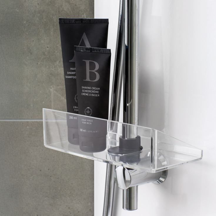Showerama Comfort dusjkabinett, 90x90 cm, aluminium profil, klart/frostet glass