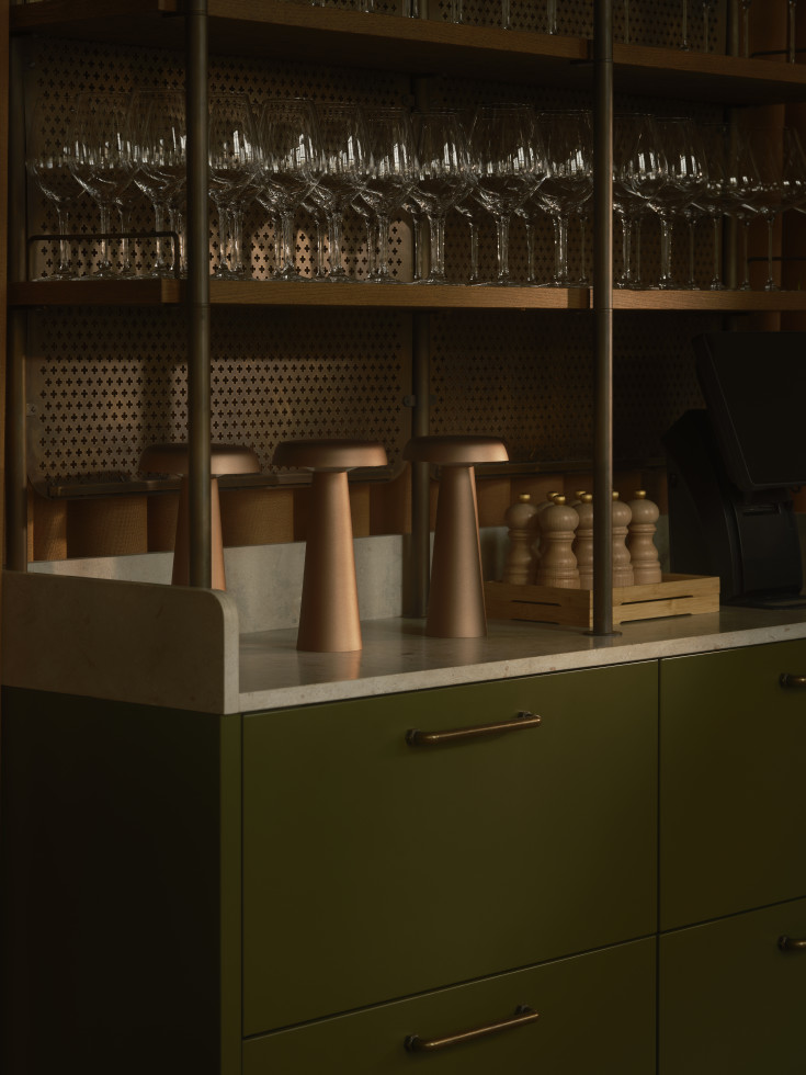 Dftp Arcello oppladbar bordlampe, brunert messing