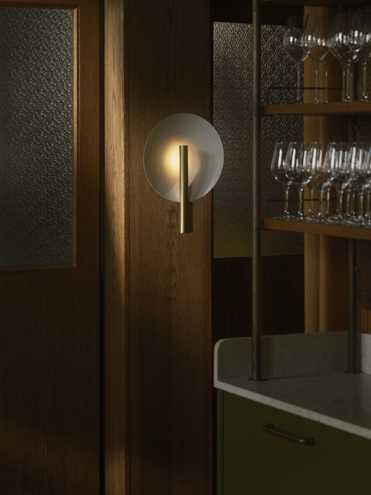 Dftp Furiko vegglampe, messing