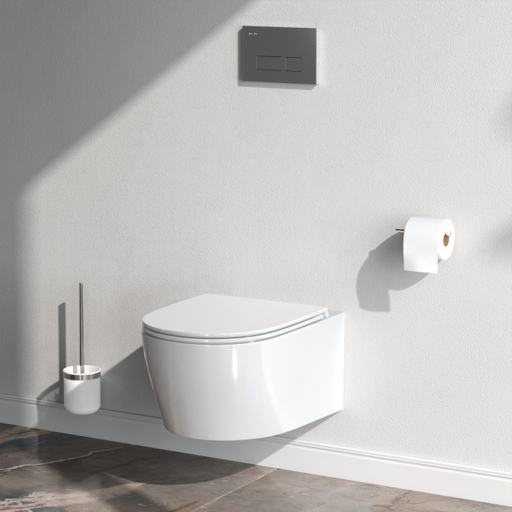 AM.PM X-Joy S FlashClean vegghengt toalett, uten spylekant, hvit