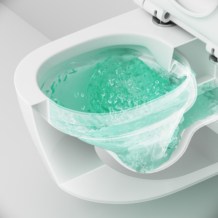 AM.PM X-Joy S FlashClean vegghengt toalett, uten spylekant, hvit