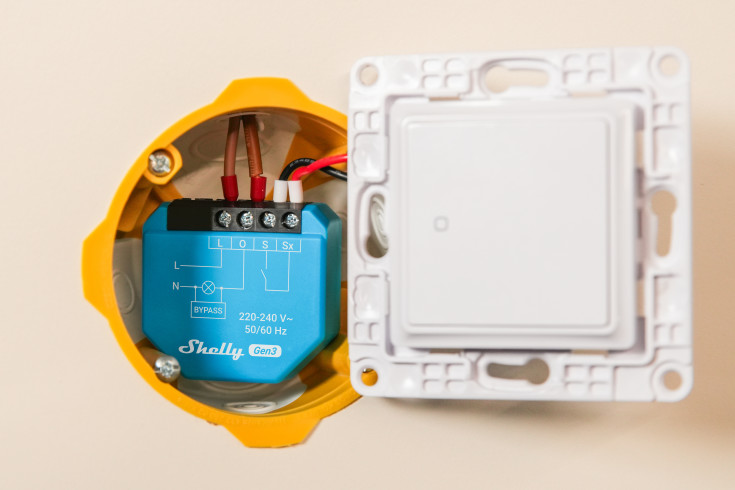Shelly 1L Gen3 WiFI-relä utan neutralledare