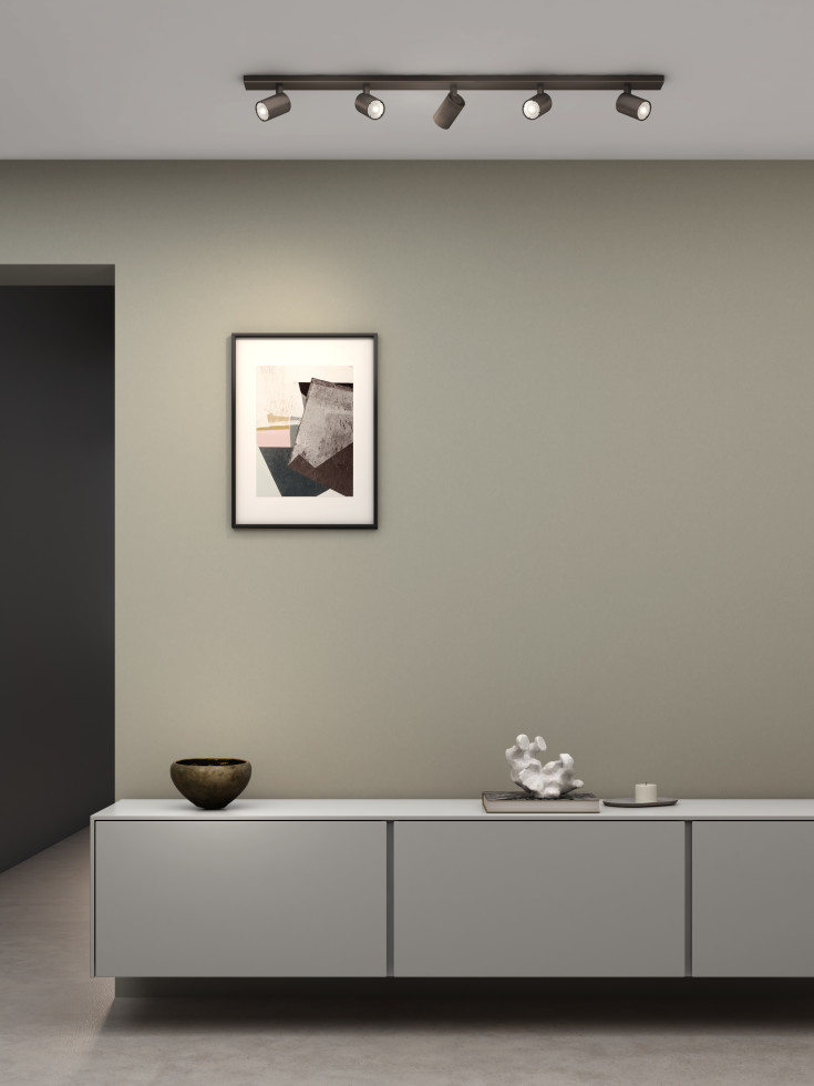 Astro Ascoli Five spotlampe, 5 spots, bronze