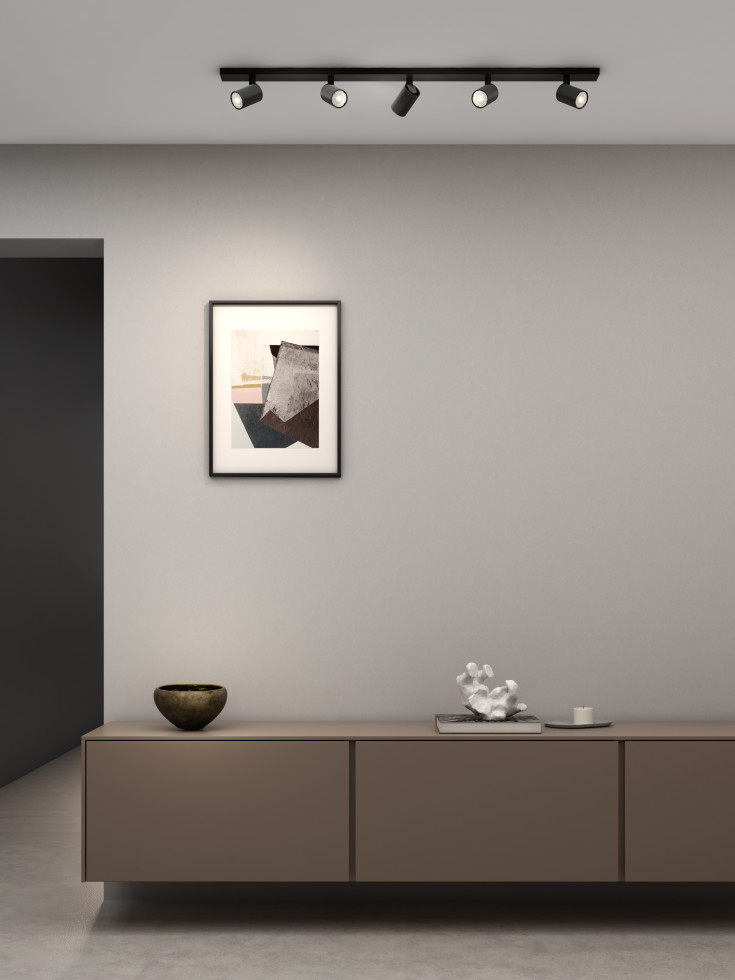 Astro Ascoli Five spotlampe, 5 spots, sort