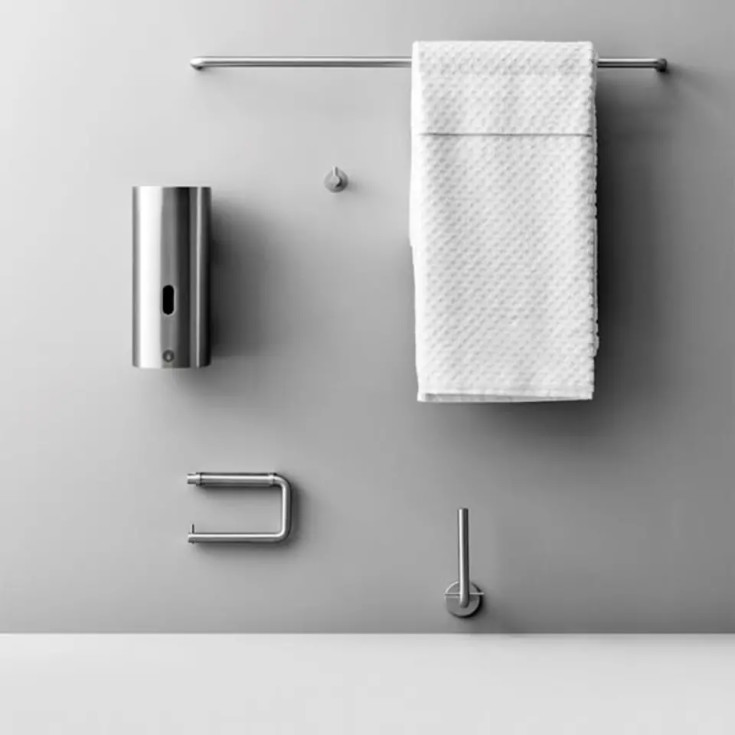 D line håndklædestang, 30 cm, poleret rustfrit stål