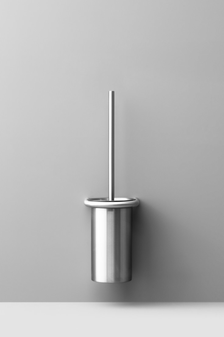 D line toiletbørste, poleret rustfrit stål