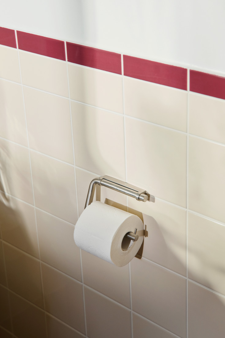 D Line toiletrulleholder, børstet rustfrit stål
