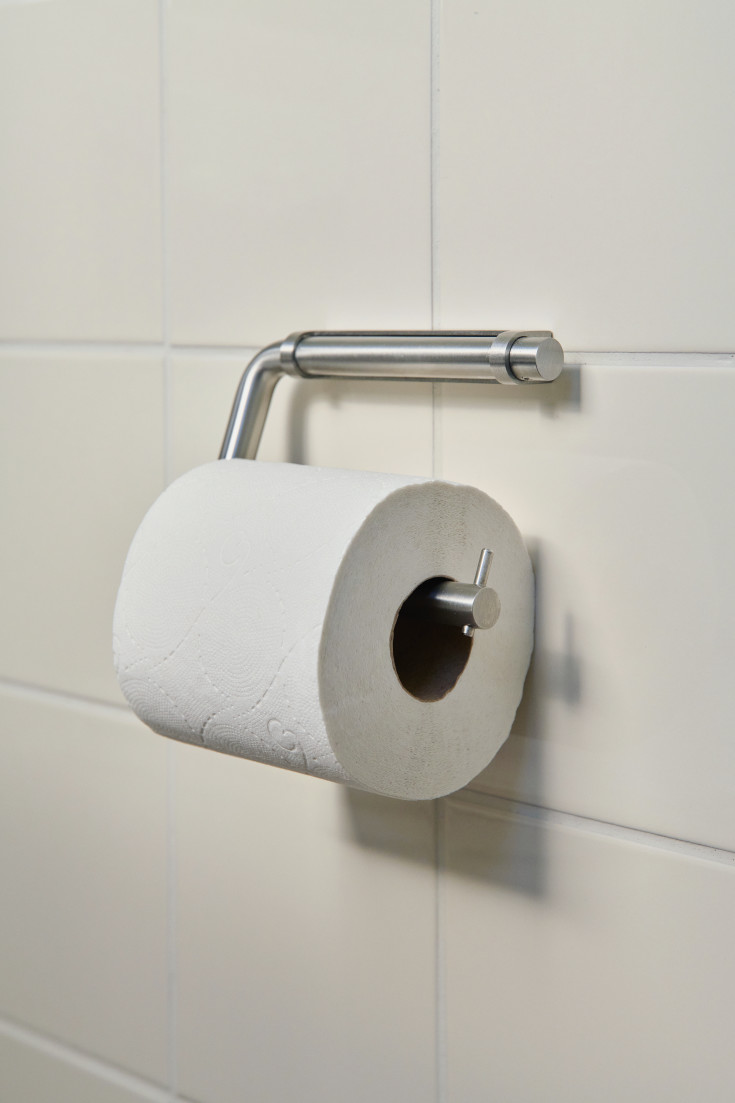 D Line toiletrulleholder, børstet rustfrit stål