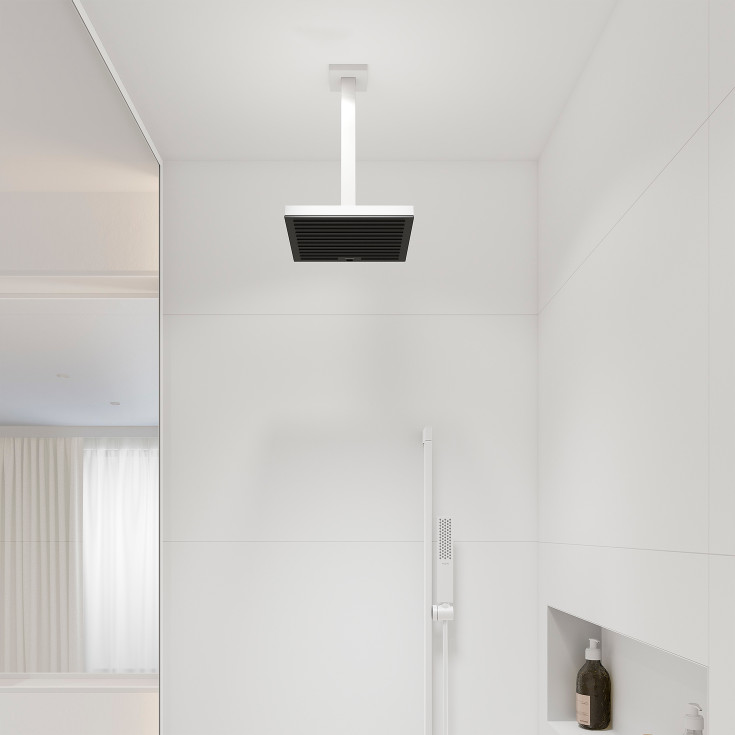 Hansgrohe dusjbend, 30 cm, matt hvit