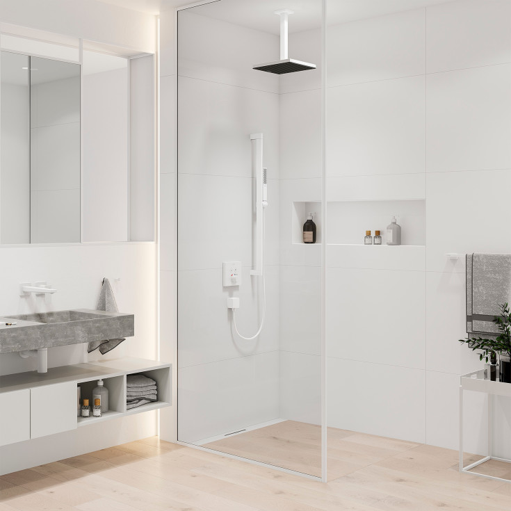 Hansgrohe dusjbend, 30 cm, matt hvit