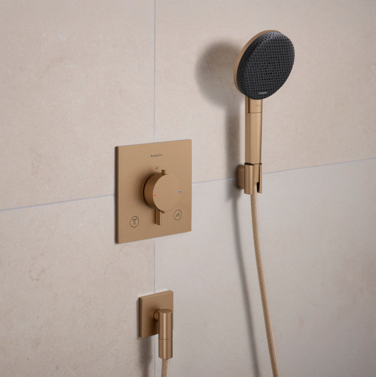Hansgrohe Raindance Alive S hånddusj, vannsparende, børstet bronse