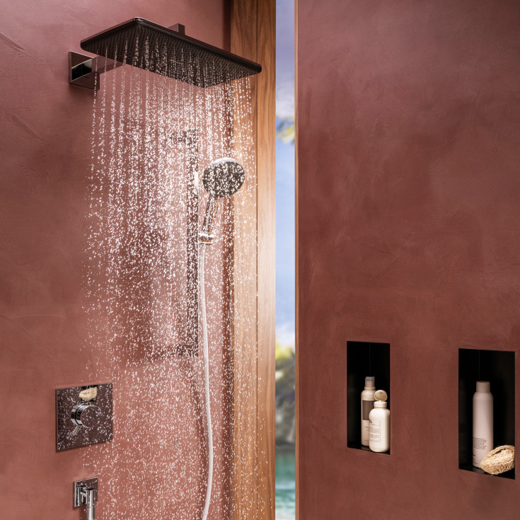 Hansgrohe Raindance Alive Q huvuddusch, 34,3x21,4 cm, krom