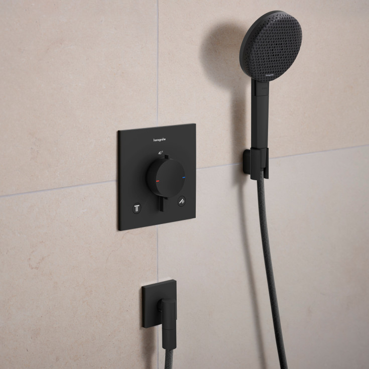 Hansgrohe Raindance Alive Select S dusjsett, vannsparende, matt sort