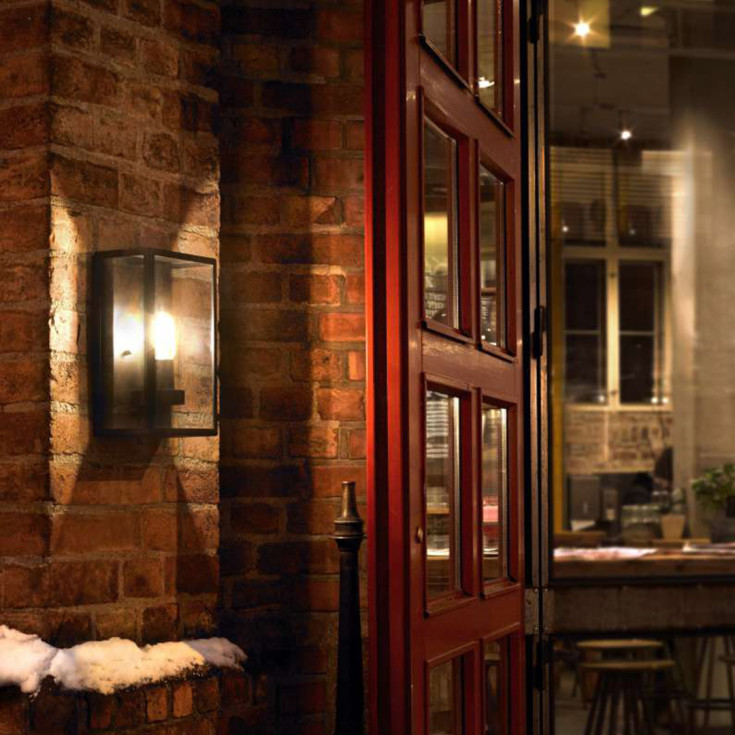 Norlys Lofoten vegglampe, klart glass, sort