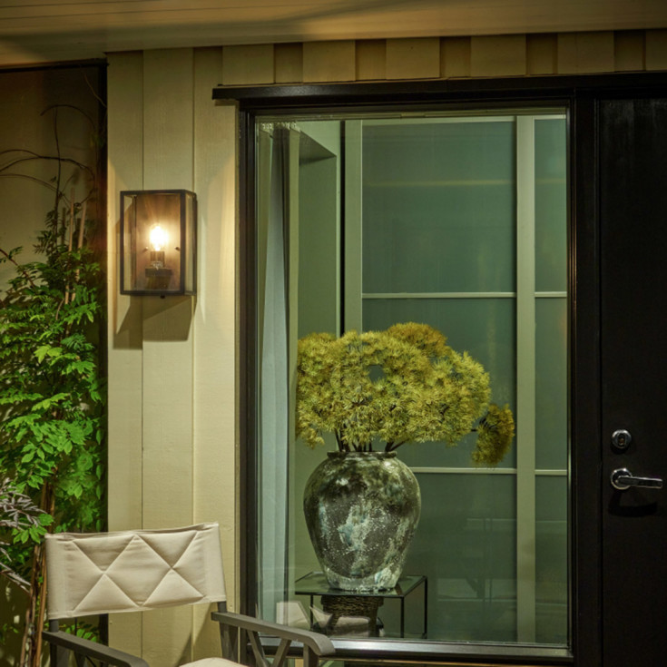 Norlys Lofoten vegglampe, klart glass, sort