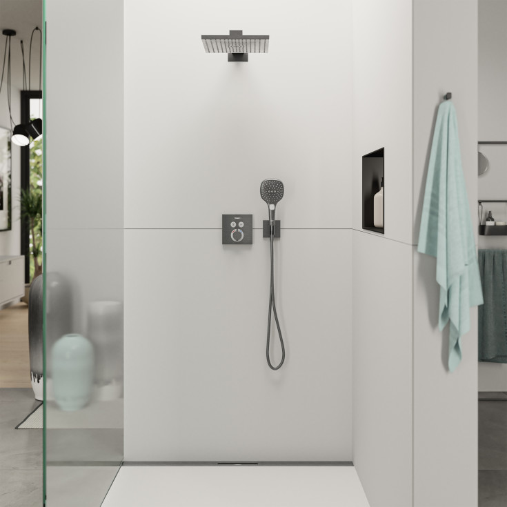 Hansgrohe FixFit E slangeudtag, børstet sort krom