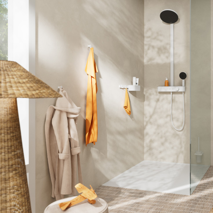 Hansgrohe WallStoris förvaringskorg, vit