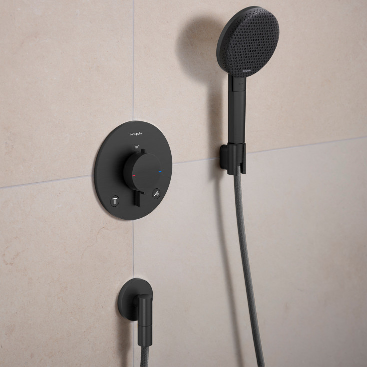 Hansgrohe FixFit Fine S slangeuttak, børstet sort krom