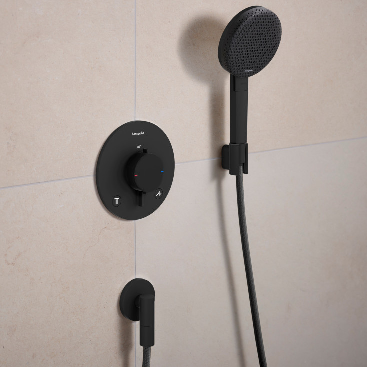 Hansgrohe FixFit Fine S slangeuttak, matt sort