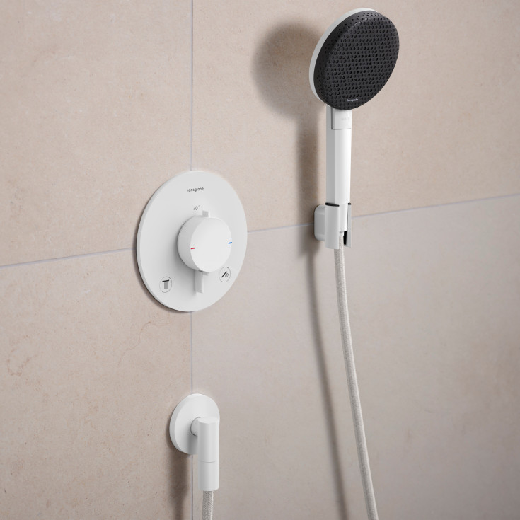 Hansgrohe FixFit Fine S slanguttag, matt vit