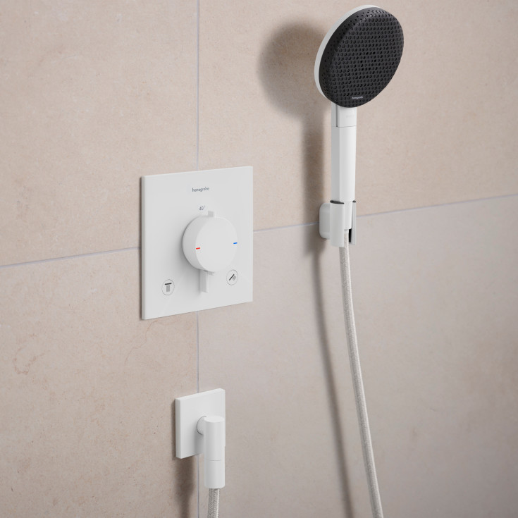 Hansgrohe FixFit Fine E slangeuttak, matt hvit