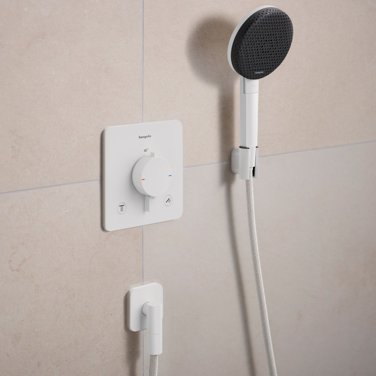 Hansgrohe FixFit Fine Q slanguttag, matt vit