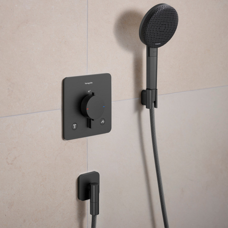 Hansgrohe Porter Fine handduschhållare, borstad svart krom