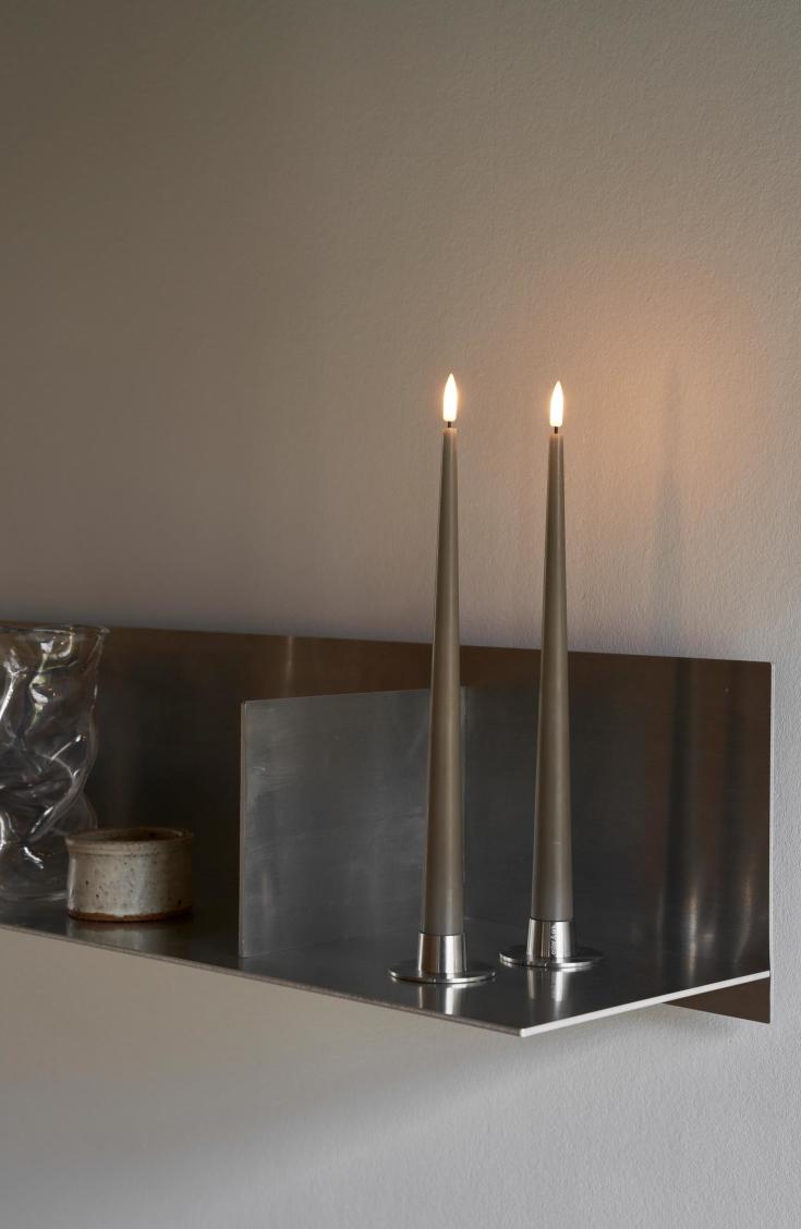 Ester & Erik LED kronelys, 30 cm, brun, 2-pk