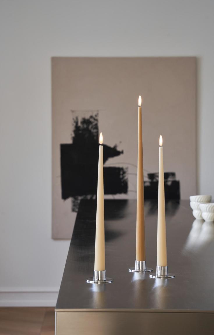 Ester & Erik LED kronelys, 30 cm, sand, 2-pk